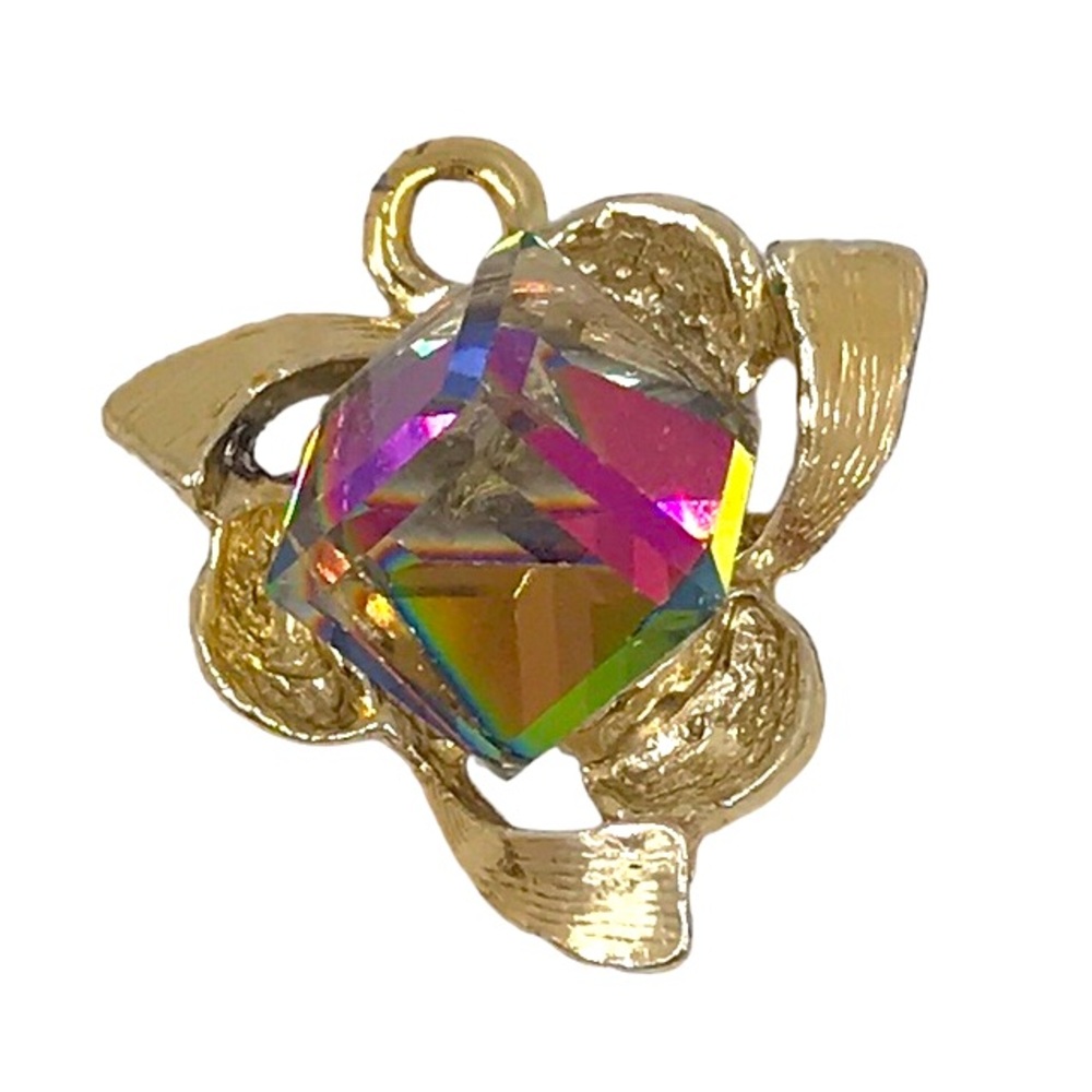 Rainbow Cube Crystal Pendant
